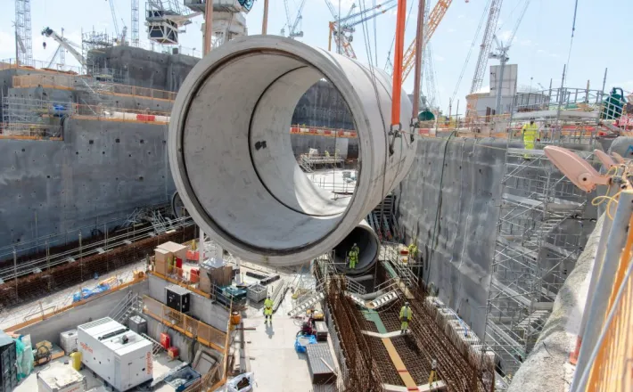 Steel core concrete pipes for nuclear cooling water circuit