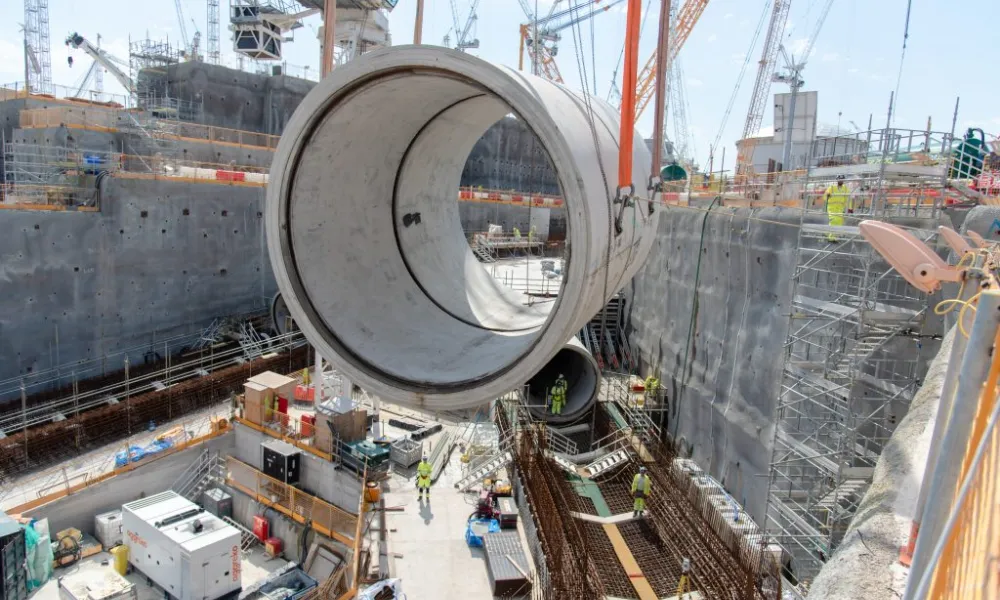 Steel core concrete pipes for nuclear cooling water circuit