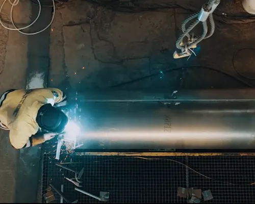 Inhouse welding of reinforced concrete pipes